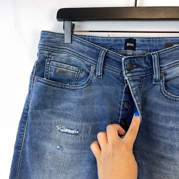 BOSS Hugo Boss Mens Size 31/32 040 Taber Tapered Fit Knit Denim Jeans - Picture 4 of 12